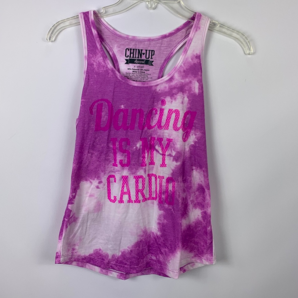 Chin Up "Dancing Is My Cardio" Top XS Sleeveless